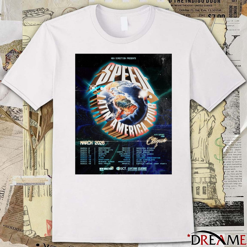 New Direction Presents Speed Latin America Tour March 4 – 15 2026 Poster t-shirt