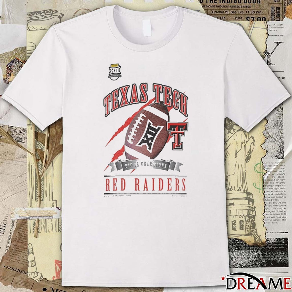 New Era Texas Tech Red Raiders NCAA 2025 Big 12 Football Champions AT&T Stadium Arlington TX Locker Room t-shirt