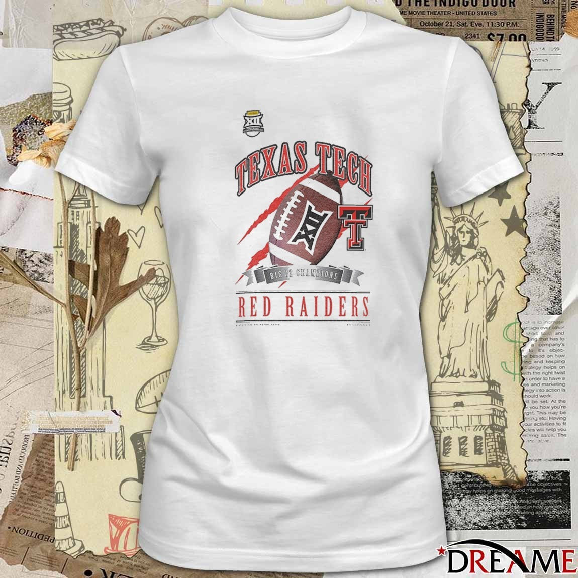 New Era Texas Tech Red Raiders NCAA 2025 Big 12 Football Champions AT&T Stadium Arlington TX Locker Room t-shirt