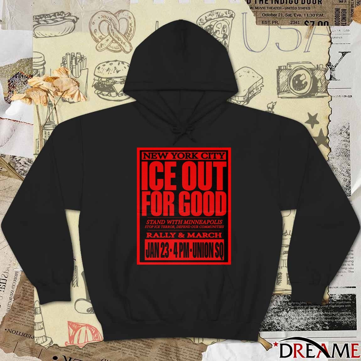 New York City ICE Out For Good Stand With Minneapolis Stop ICE Terror Defend Our Communities 2026 Poster t-shirt