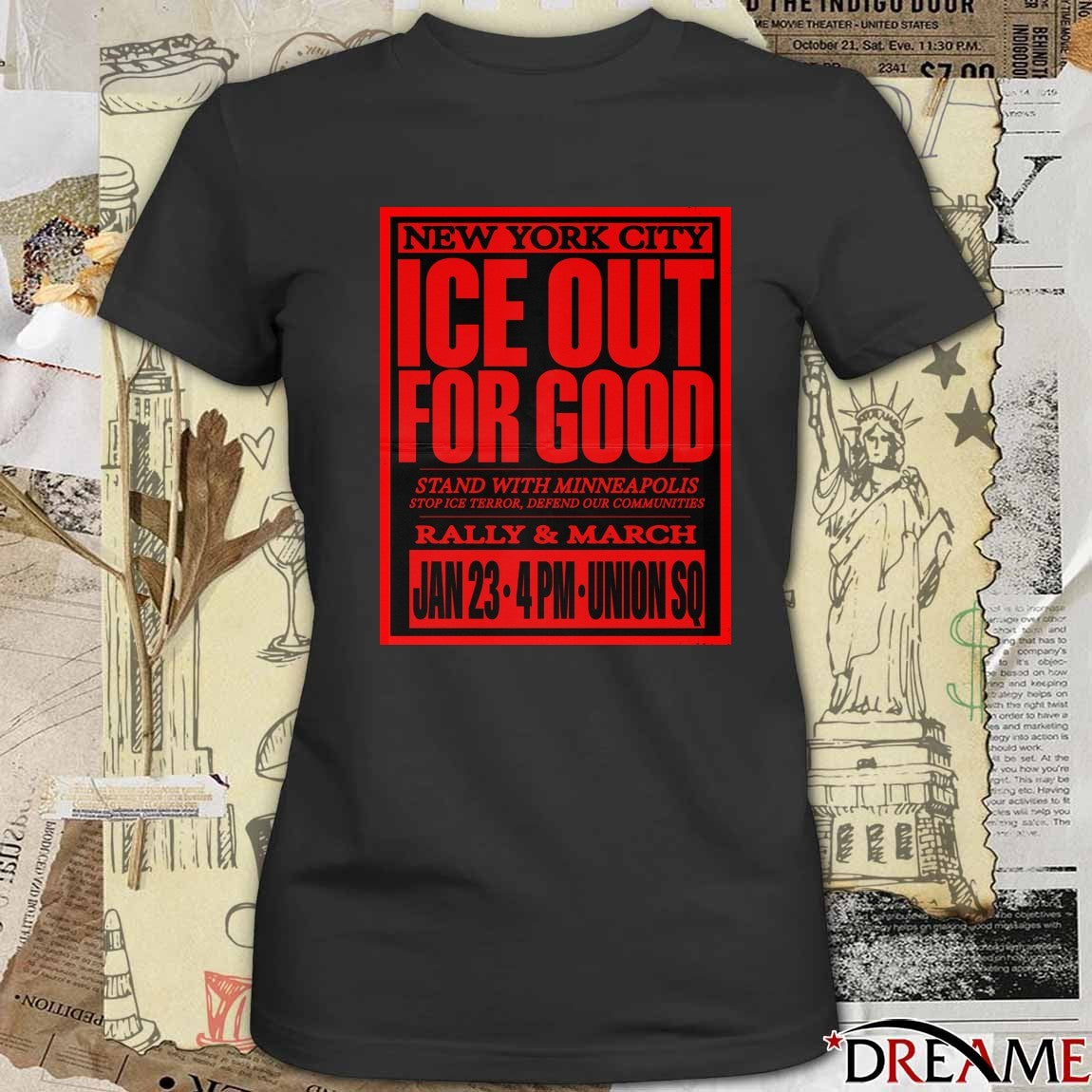 New York City ICE Out For Good Stand With Minneapolis Stop ICE Terror Defend Our Communities 2026 Poster t-shirt