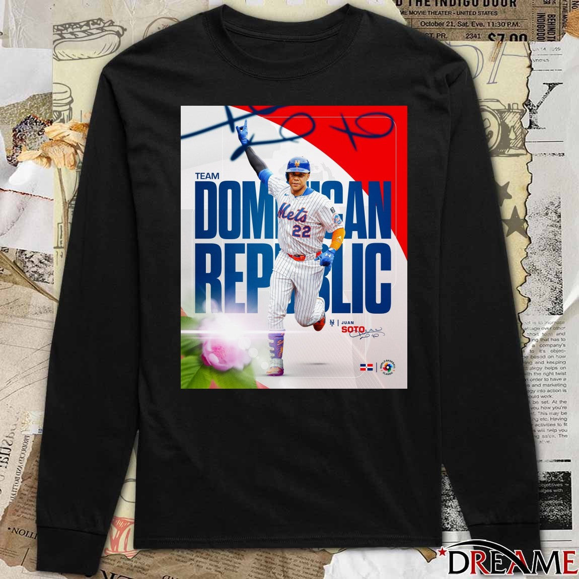 New York Mets Juan Soto Team Dominican Republic 2026 World Baseball Classic Signature Poster t-shirt