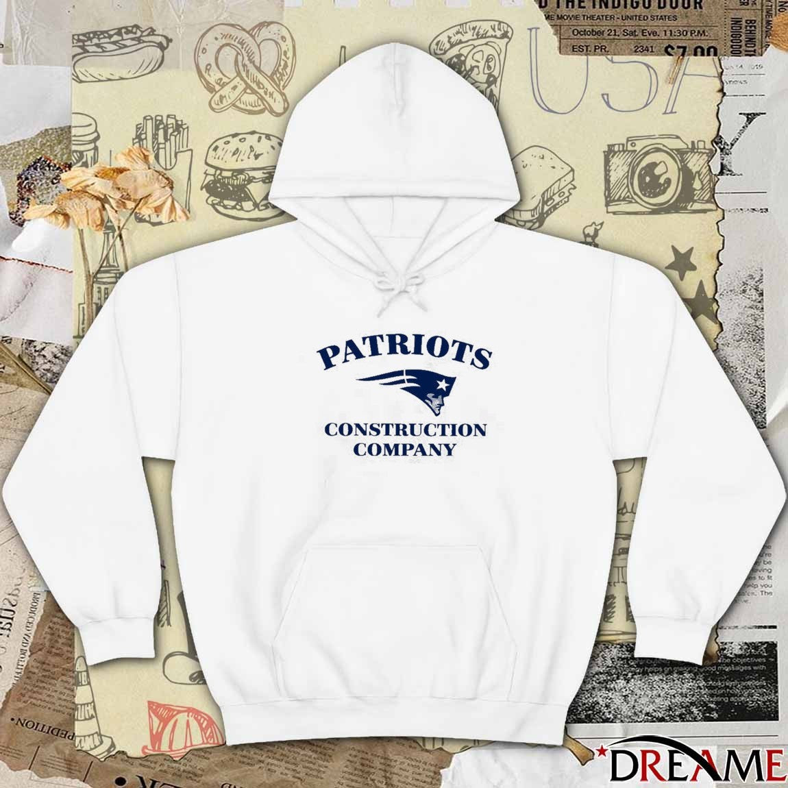 New York Patriots Construction Company Logo t-shirt
