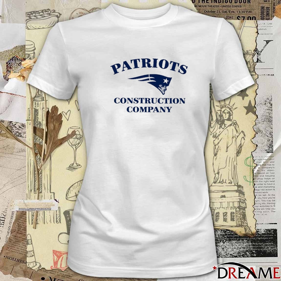 New York Patriots Construction Company Logo t-shirt