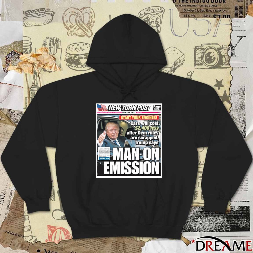 New York Post Late City Final Man On Emission Trump Poster t-shirt