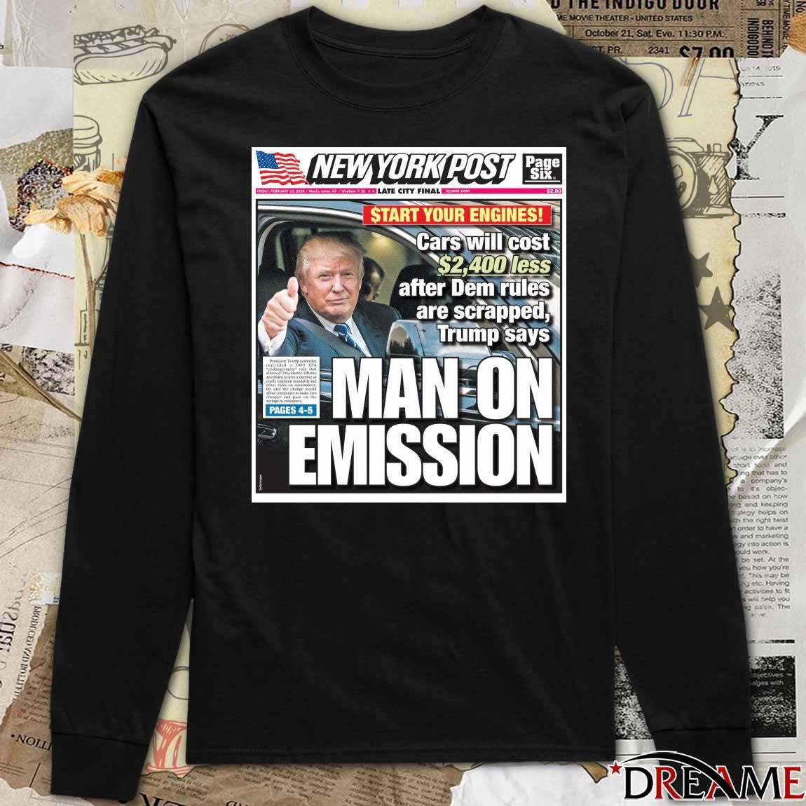 New York Post Late City Final Man On Emission Trump Poster t-shirt