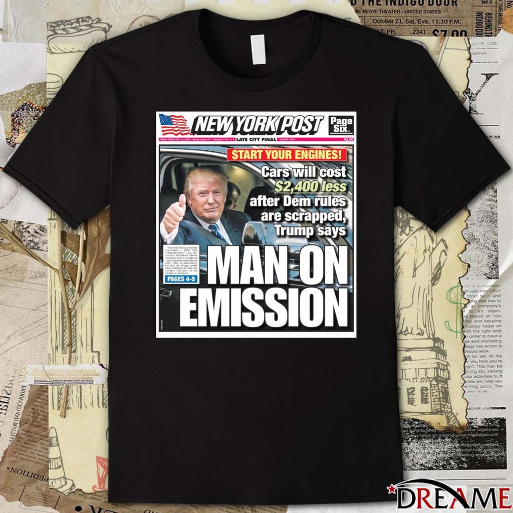 New York Post Late City Final Man On Emission Trump Poster t-shirt