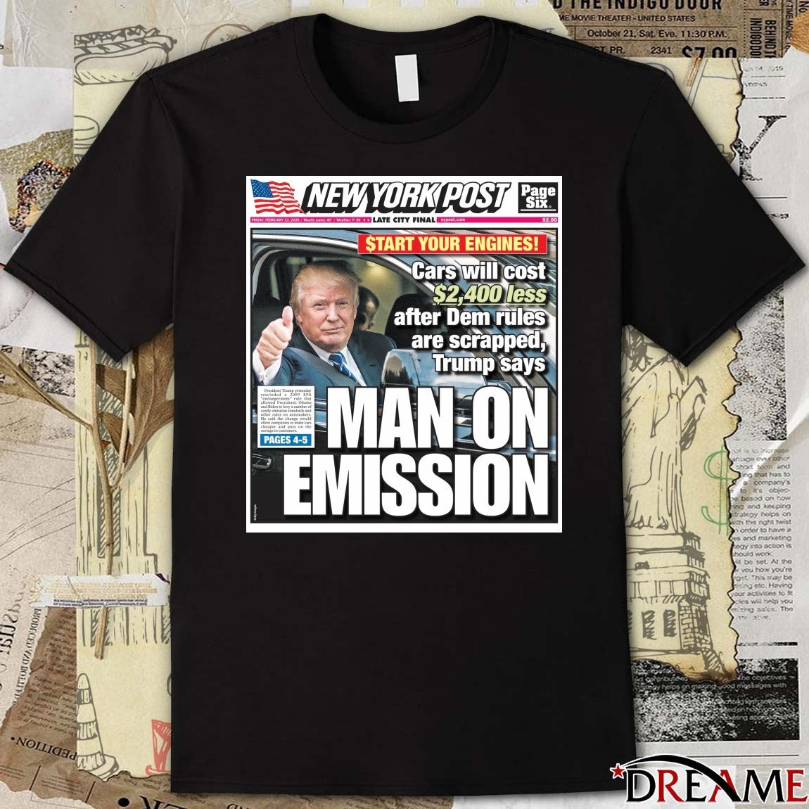New York Post Late City Final Man On Emission Trump Poster t-shirt