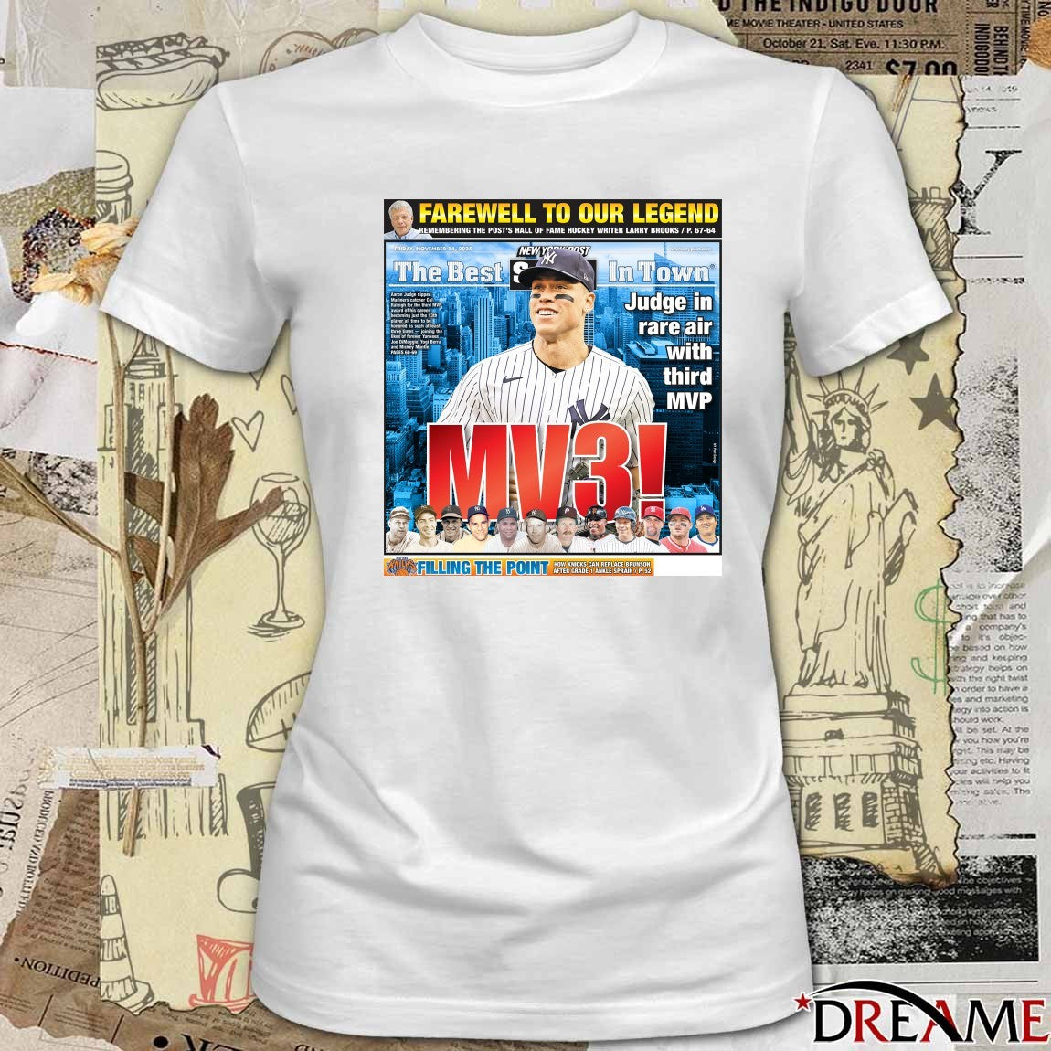 New York Post Yankees Aaron Judge MV3 The Best In Town November 14 2025 Poster t-shirt