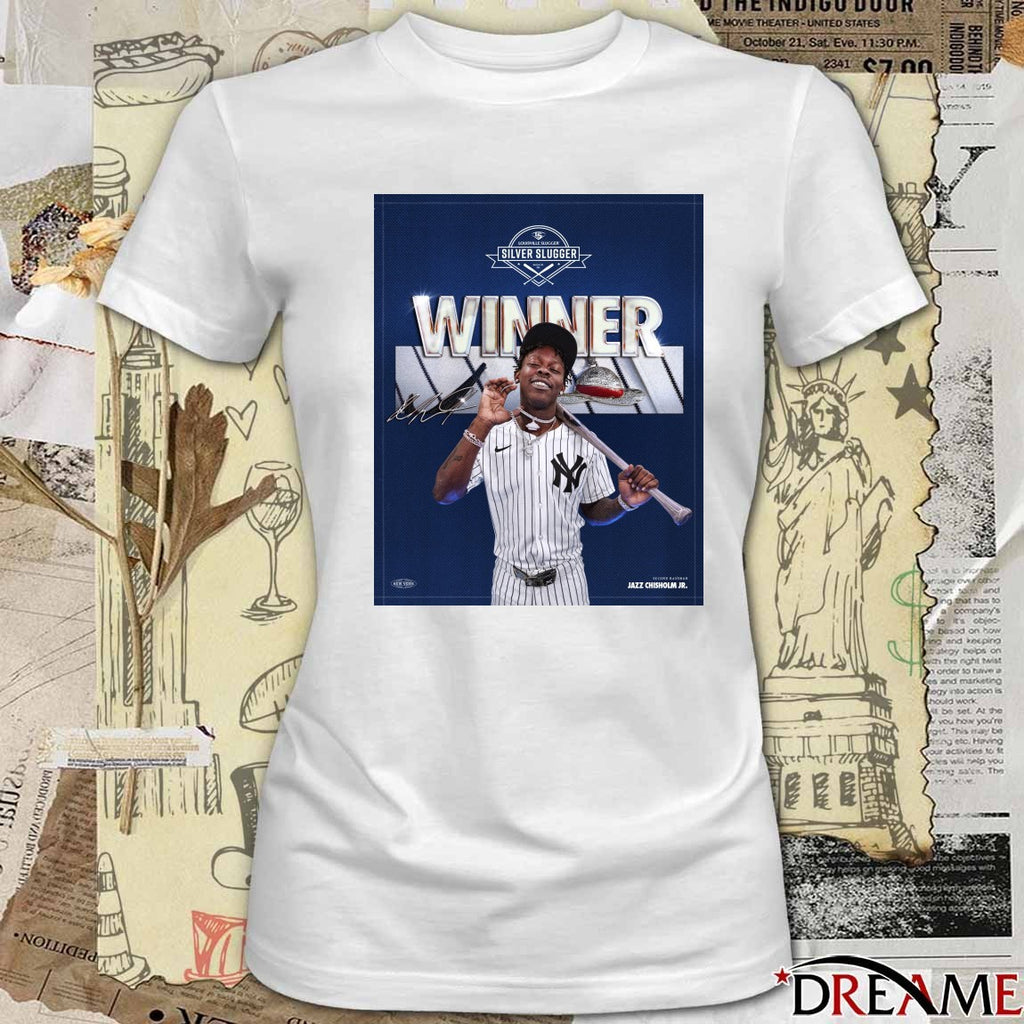 New York Yankees Congratulations Jazz Chisholm Jr. 2025 Silver Slugger Award Winner Signature Poster t-shirt