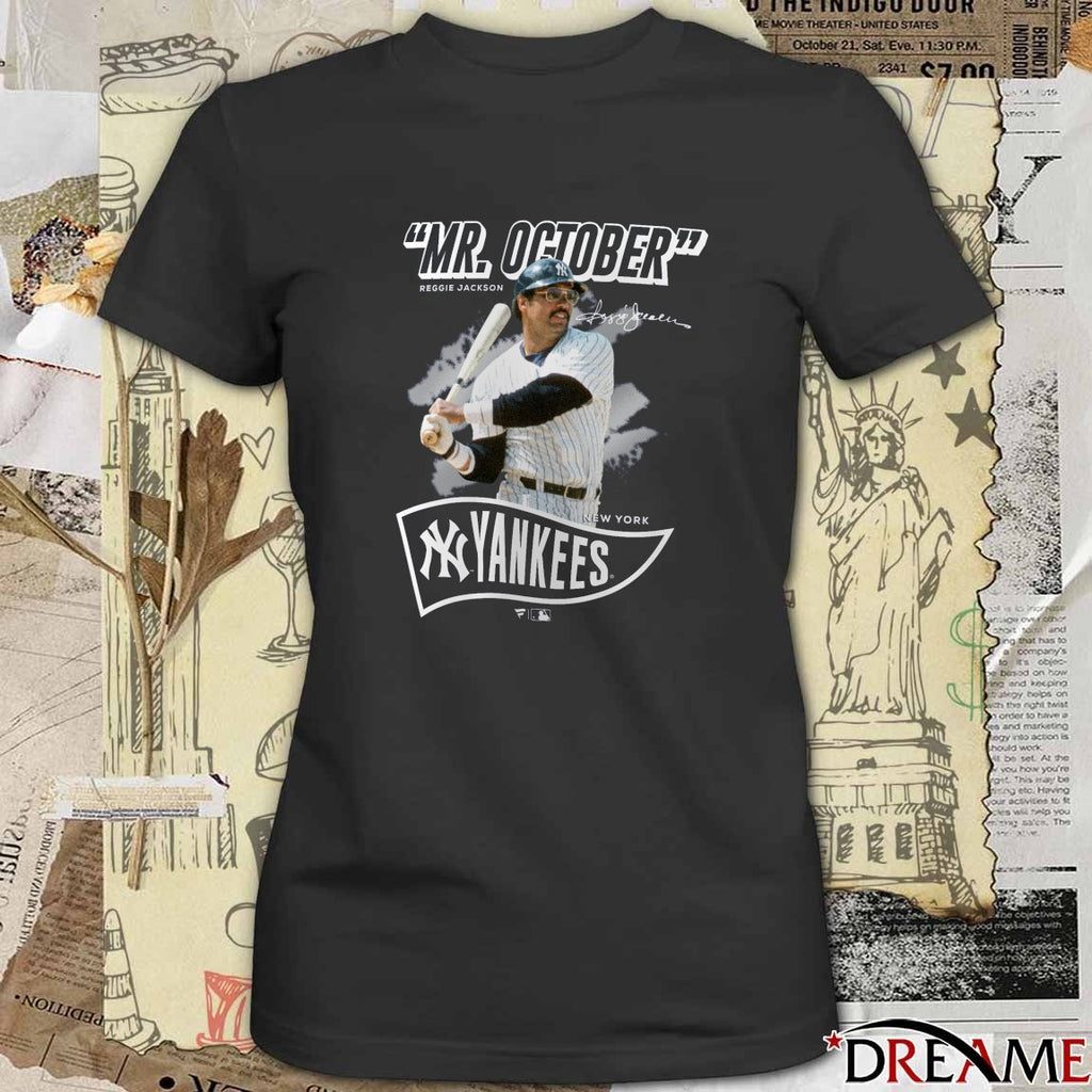 New York Yankees Mr. October Reggie Jackson Retired Player Nickname Signature t-shirt