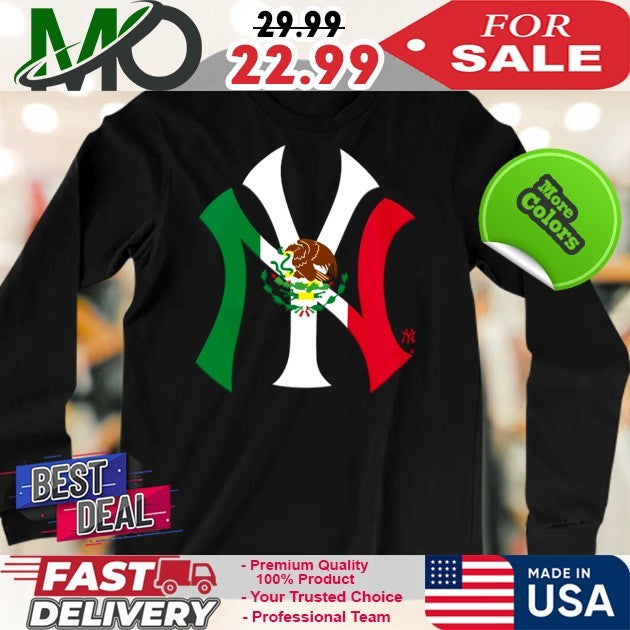 New York Yankees New Era Black Mexican Flag Logo Shirt