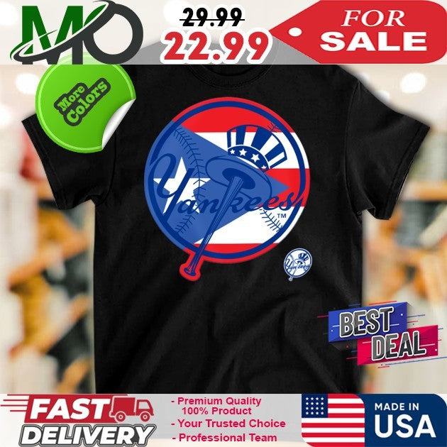 New York Yankees New Era Navy Puerto Rican Flag Logo T-Shirt