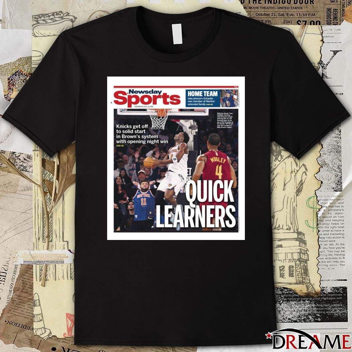 Newsday Sports Quick Learners Knicks Get Off To Solid Start In Brown’s System With Opening Night Win Poster t-shirt
