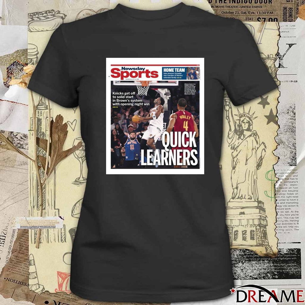 Newsday Sports Quick Learners Knicks Get Off To Solid Start In Brown’s System With Opening Night Win Poster t-shirt