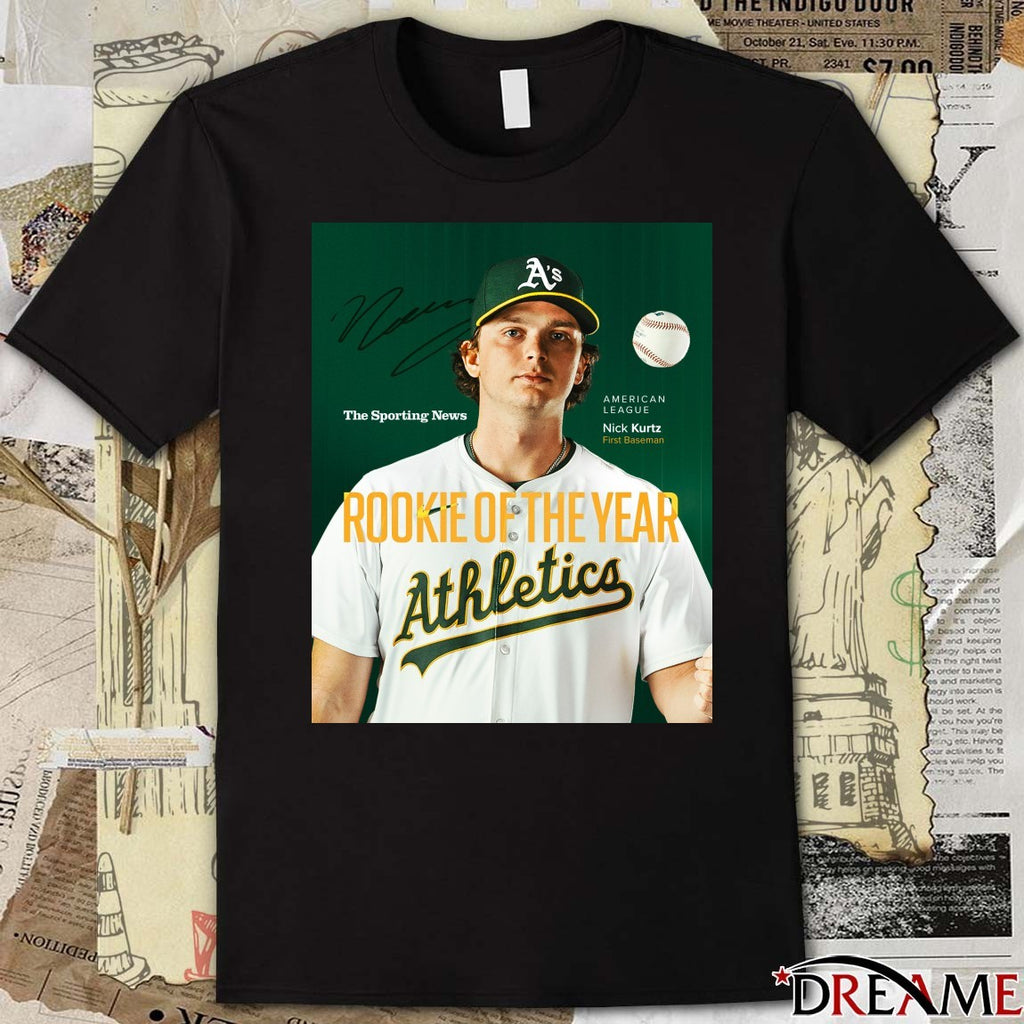 Nick Kurtz Athletics 2025 Sporting News AL Rookie of the Year Signature Poster t-shirt