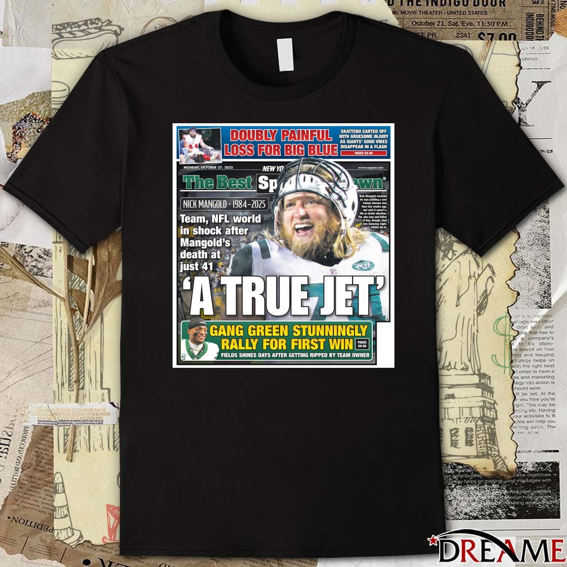 Nick Mangold Doubly Painful Loss For Big Blue A True Jet Gang Green Stunningly Rally For First Win 2025 Poster t-shirt