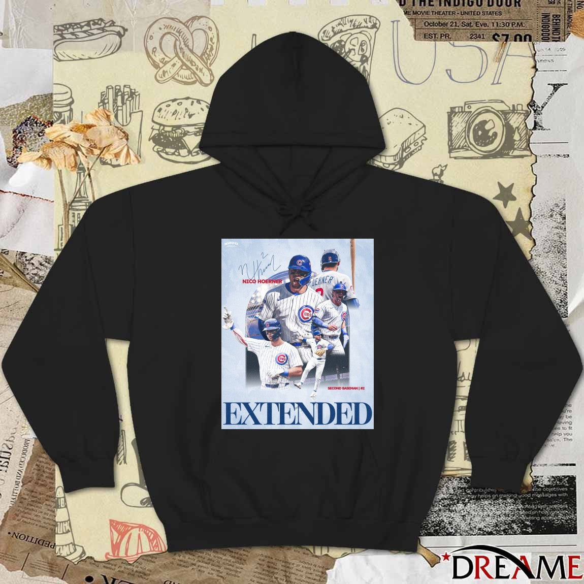 Nico Hoerner Chicago Cubs Second Baseman Extended Signature Poster t-shirt