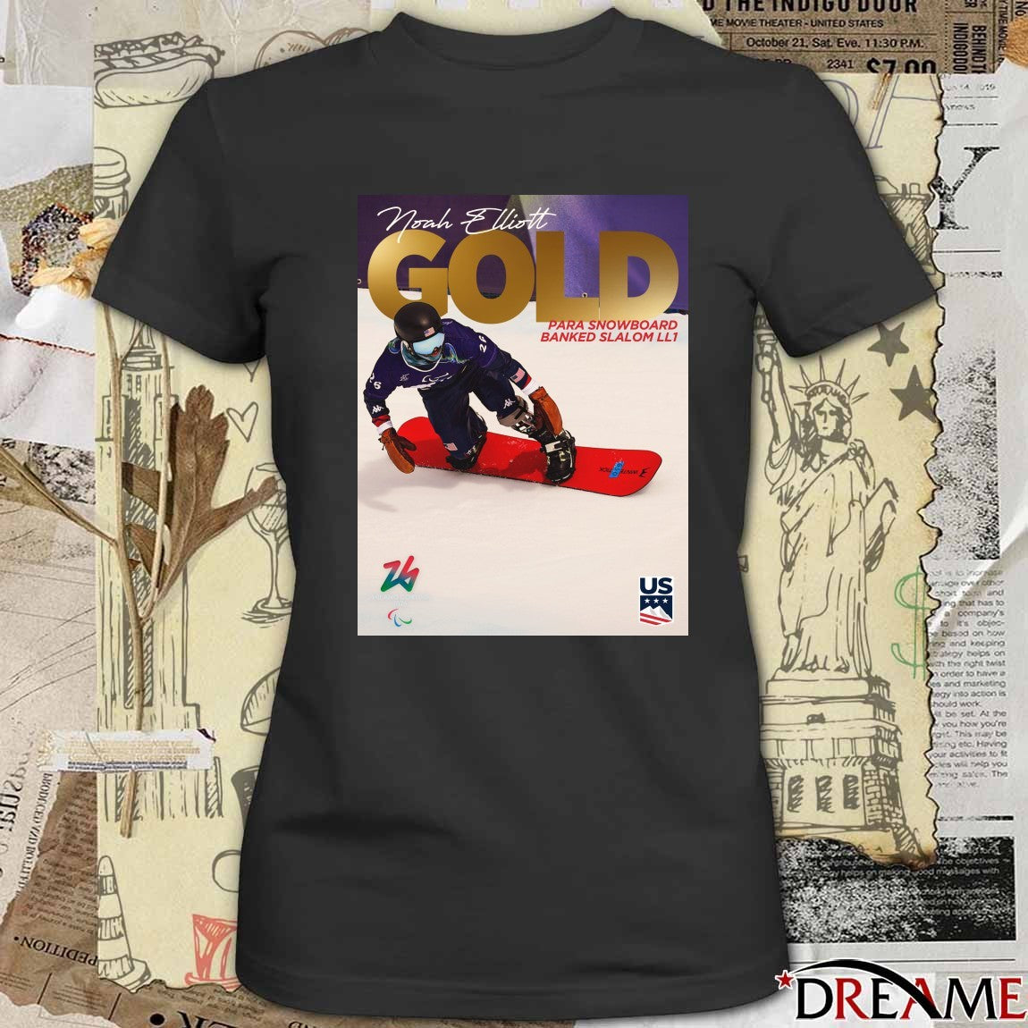Noah Elliott Gold Medal Para Snowboard Banked Slalom LL1 Poster t-shirt