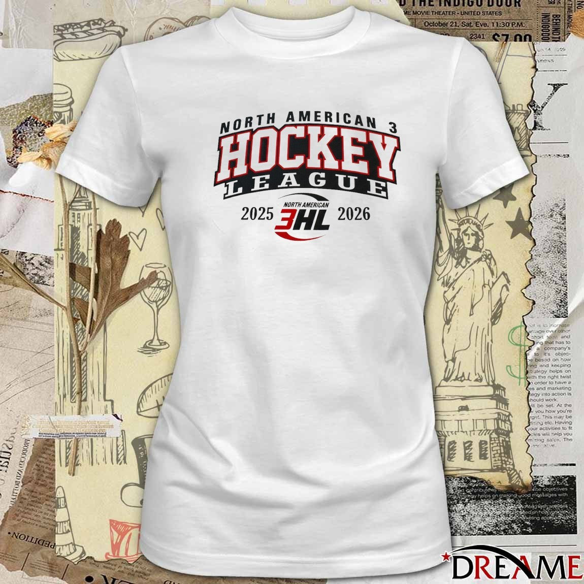 North American 3HL Hockey League 2025 – 2026 t-shirt