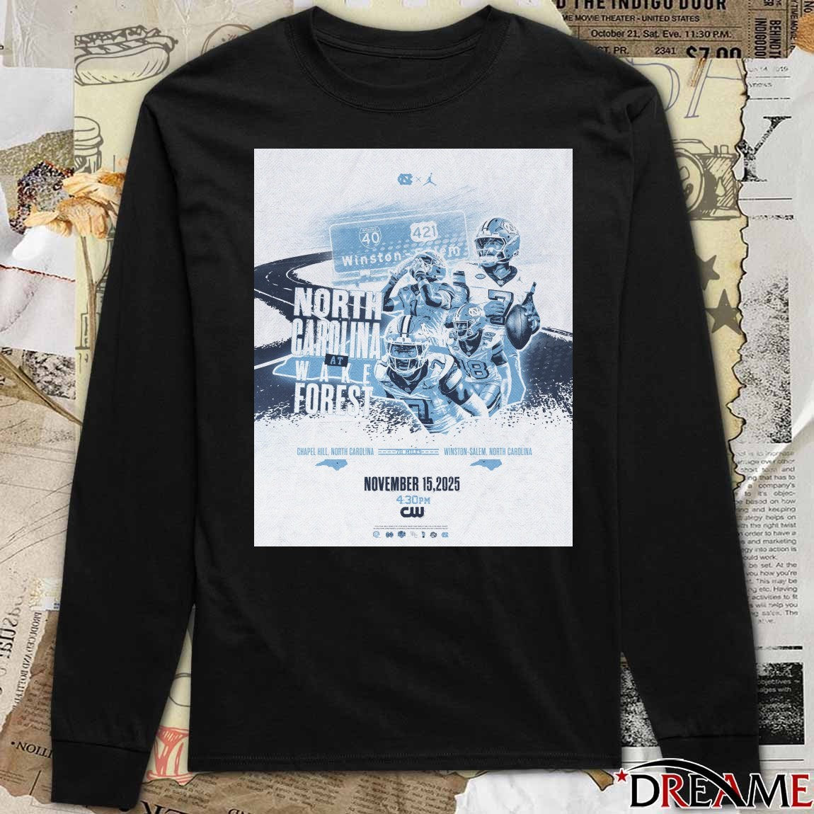 North Carolina Tar Heels At Wake Forest Chapel Hill And Winston-salem North Carolina November 15,2025 t-shirt