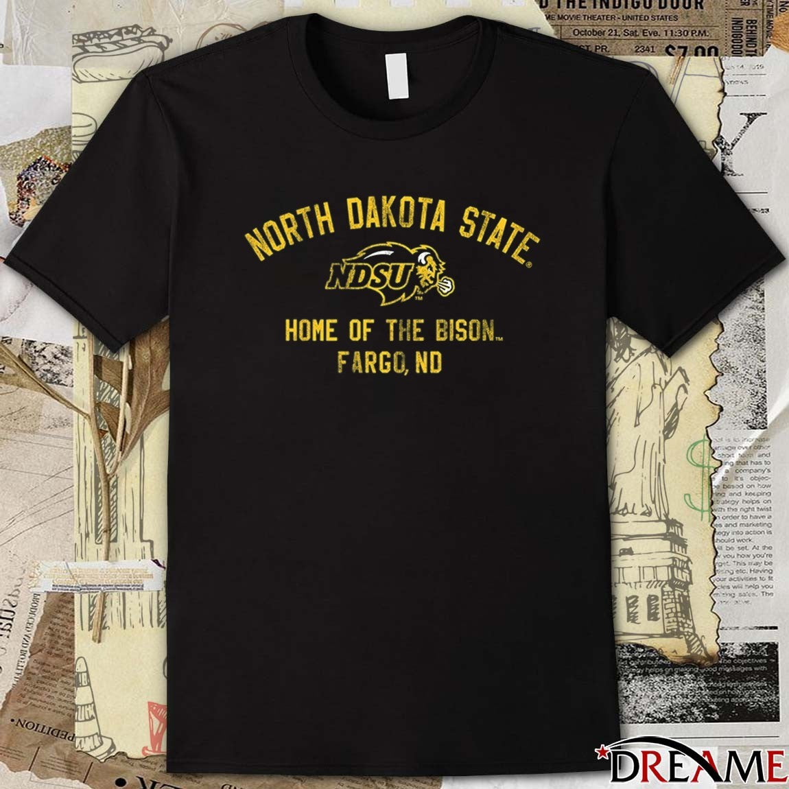 North Dakota State University Bison Home Of The Bison Fargo, ND Vintage t-shirt