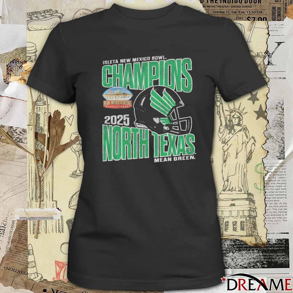 North Texas Mean Green 2025 Isleta New Mexico Bowl Champions Vintage t-shirt