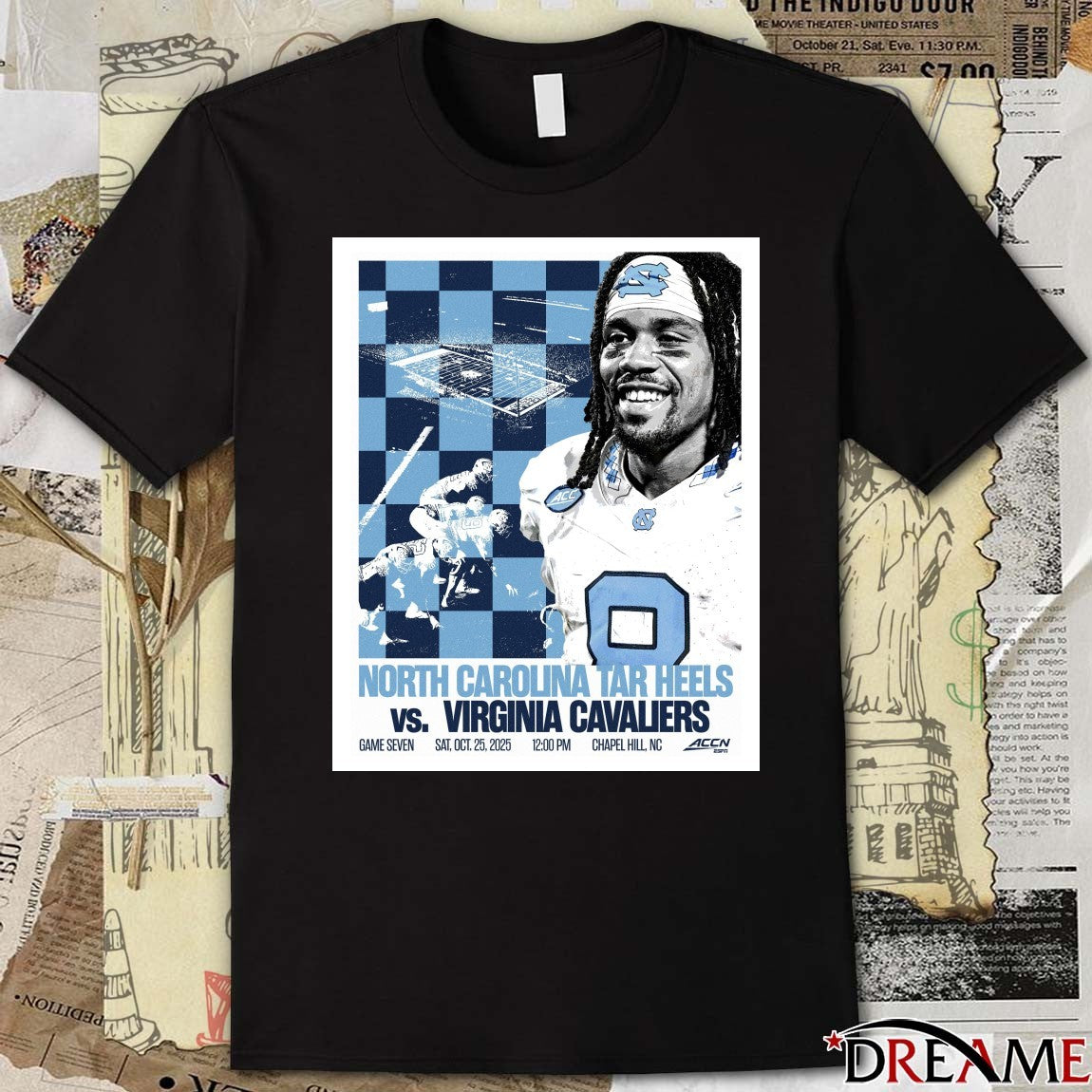 North carolina Tar Heels Vs Virginia Cavaliers Game 7 October 25 2025 Chapel Hill NC Poster t-shirt