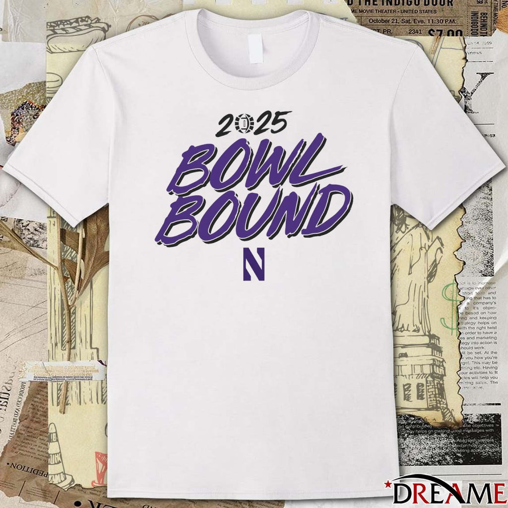 Northwestern Wildcats Football NCAA 2025 Bowl Bound t-shirt