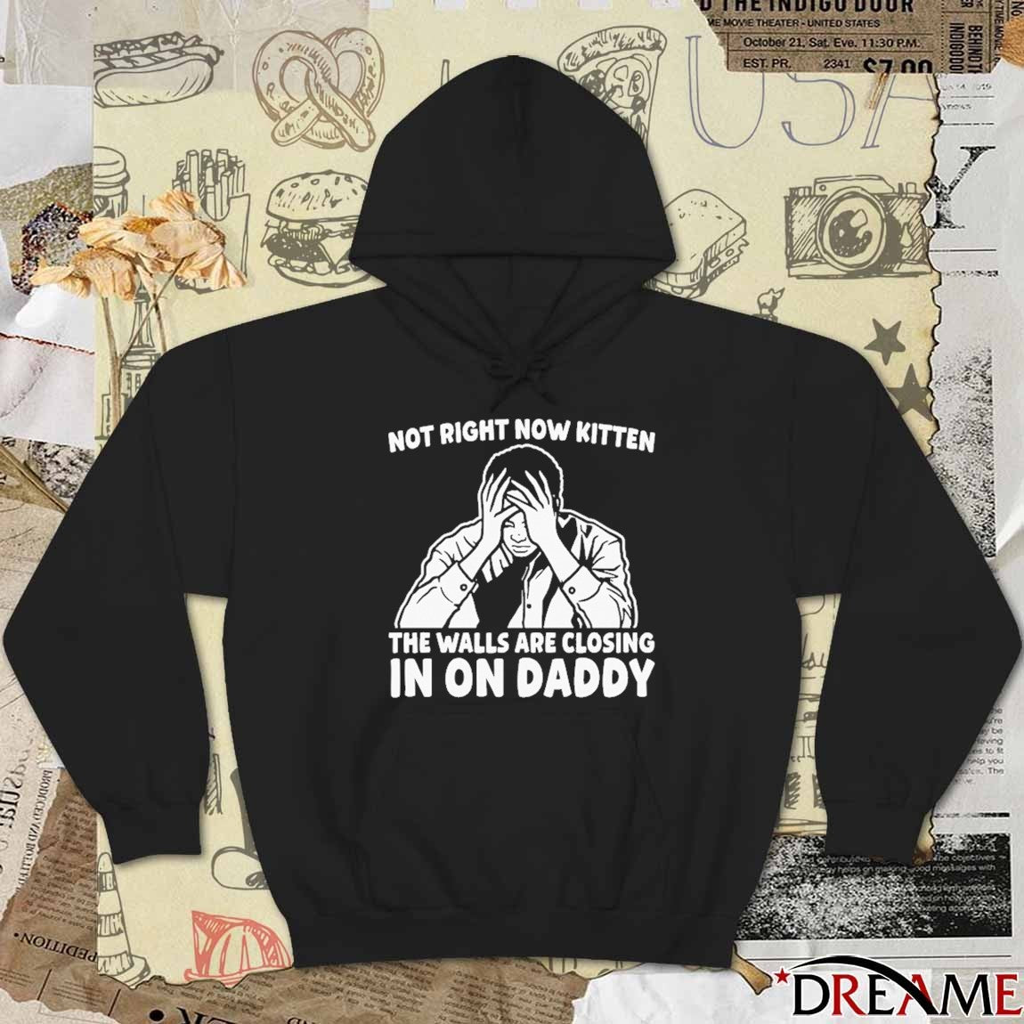 Not Right Now Kitten The Walls Are Closing In On Daddy t-shirt