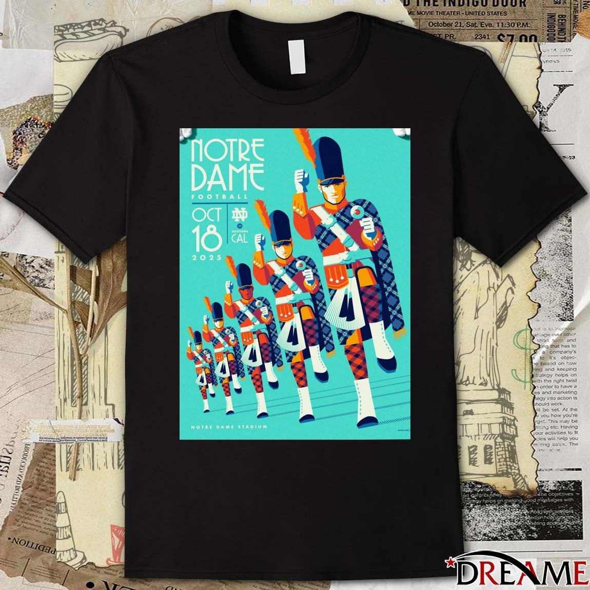 Notre Dame Fighting Irish Football October 18 2025 Notre Dame Stadium Poster t-shirt
