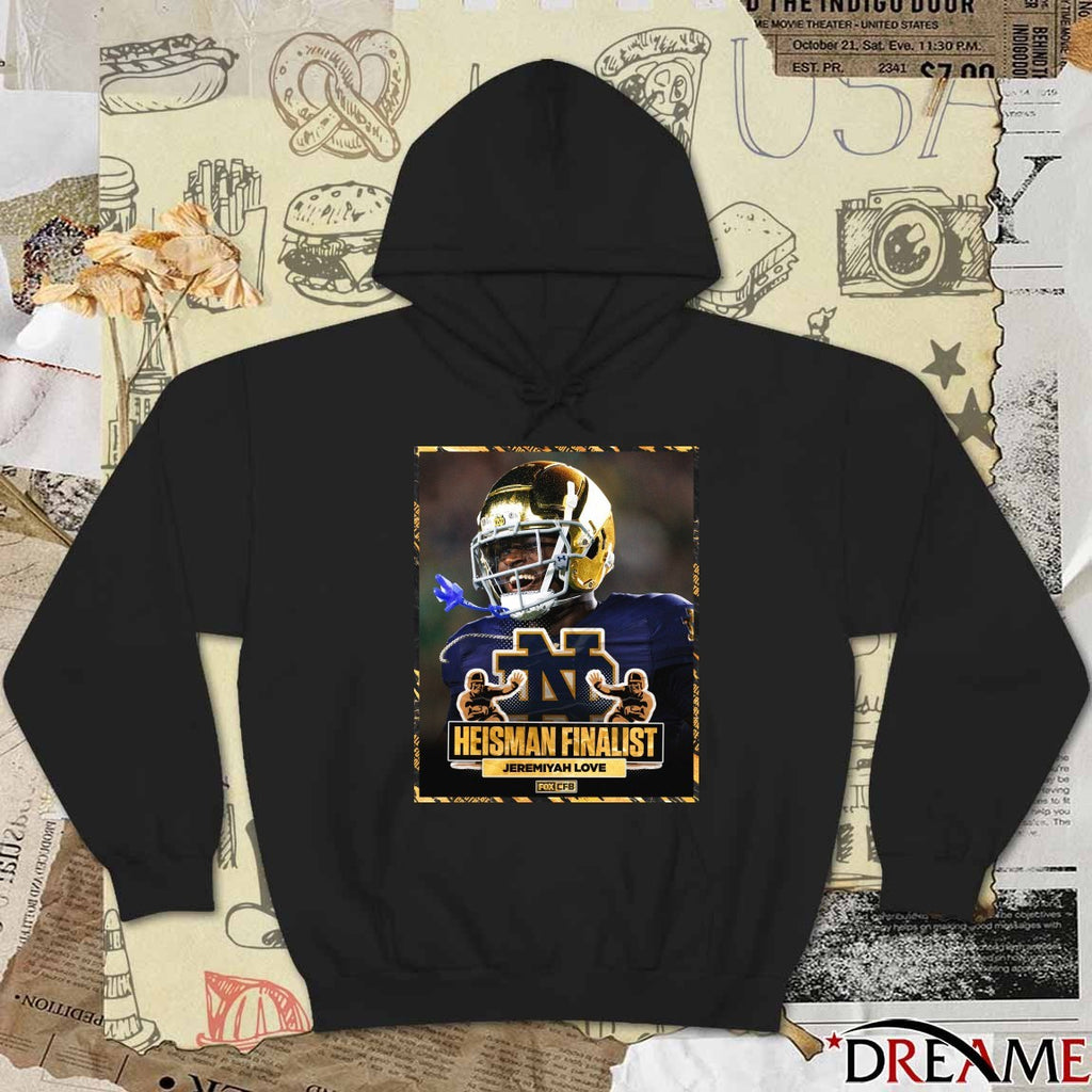 Notre Dame Fighting Irish Jeremiyah Love 2025 Heisman Trophy Poster t-shirt