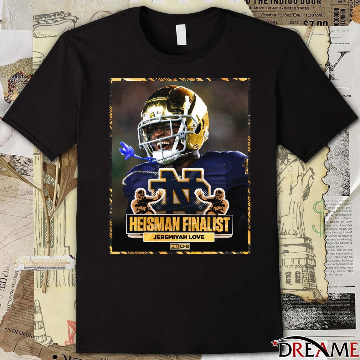 Notre Dame Fighting Irish Jeremiyah Love 2025 Heisman Trophy Poster t-shirt