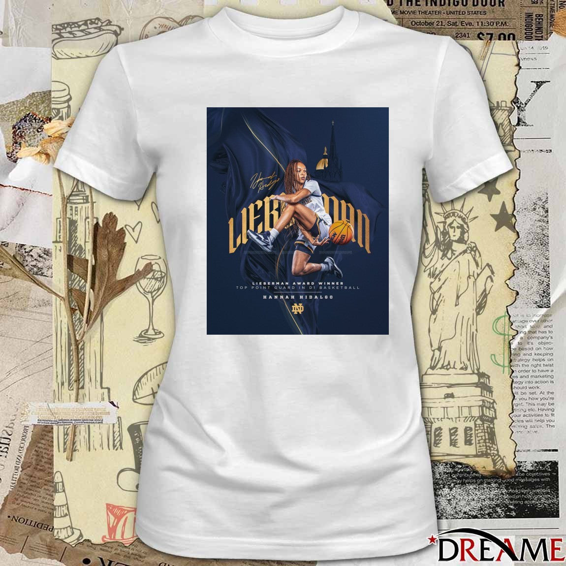 Notre Dame Hannah Hidalgo 2026 Nancy Lieberman Award Top Point Guard In D1 Basketball Signature Poster t-shirt