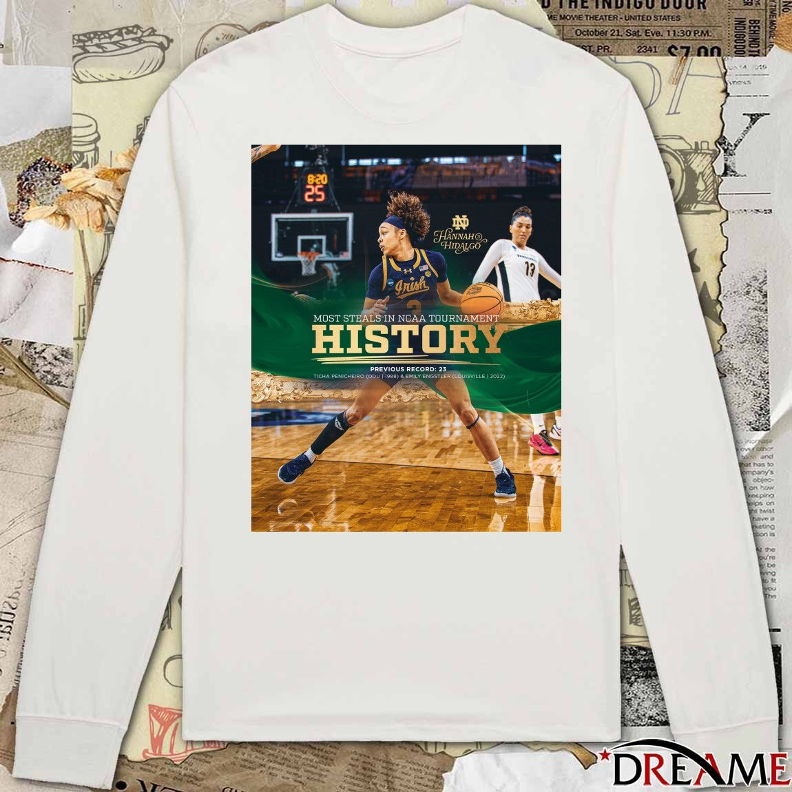 Notre Dame basketball Hannah Hidalgo Most Steals In NCAA Tournament History Poster t-shirt