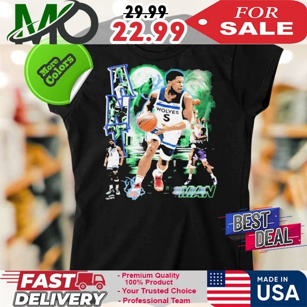 Number 5 Anthony Edwards Basketball Fan Graphic T-Shirt