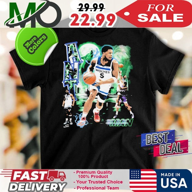 Number 5 Anthony Edwards Basketball Fan Graphic T-Shirt