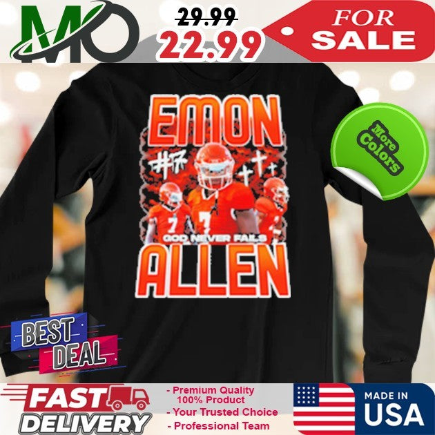 Number 7 God Never Fails Emon Allen Shirt