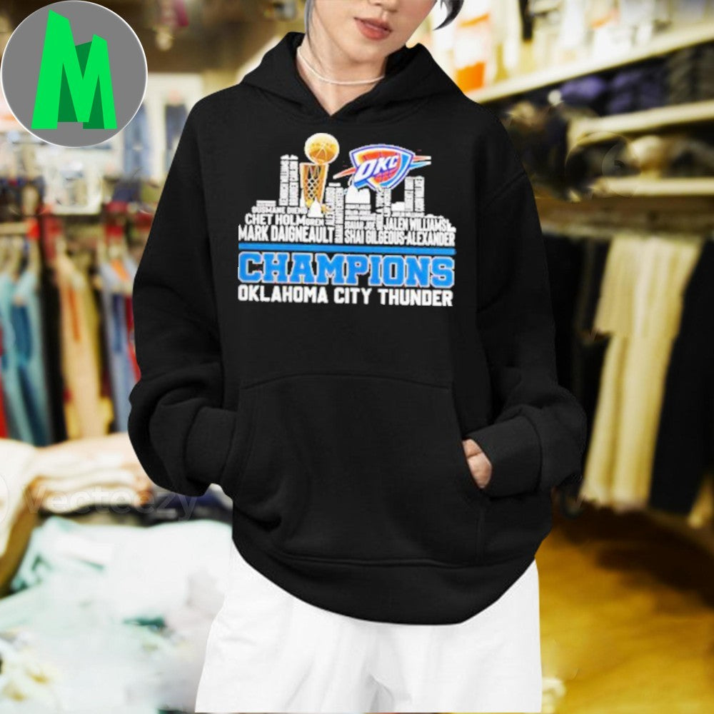 OKC Thunder 2025 NBA Champions Player Roster Commemorative Shirt