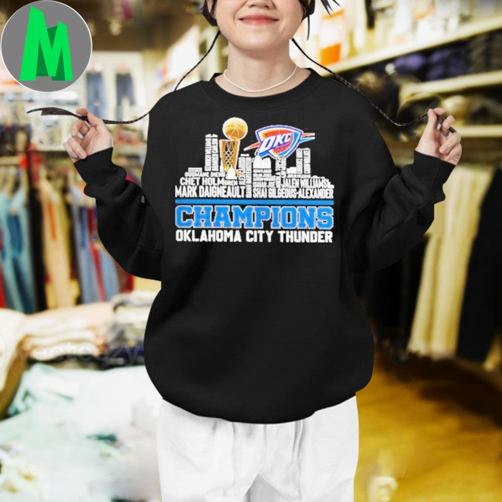 OKC Thunder 2025 NBA Champions Player Roster Commemorative Shirt
