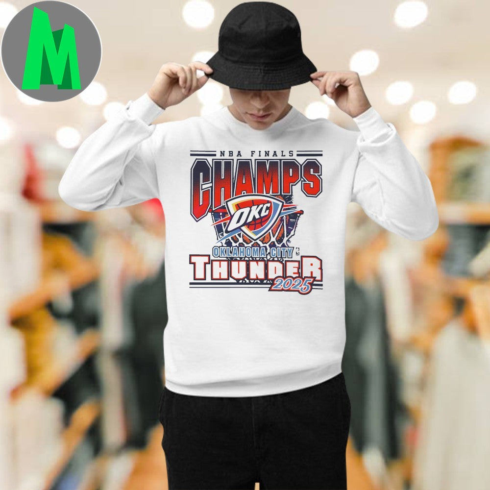 OKC Thunder 2025 NBA Finals Champs Netbreaker Graphic T-Shirt