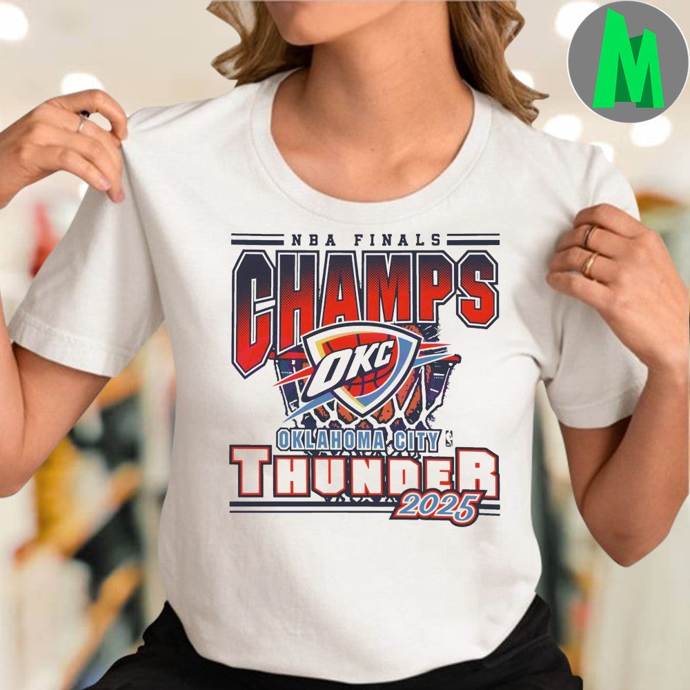 OKC Thunder 2025 NBA Finals Champs Netbreaker Graphic T-Shirt