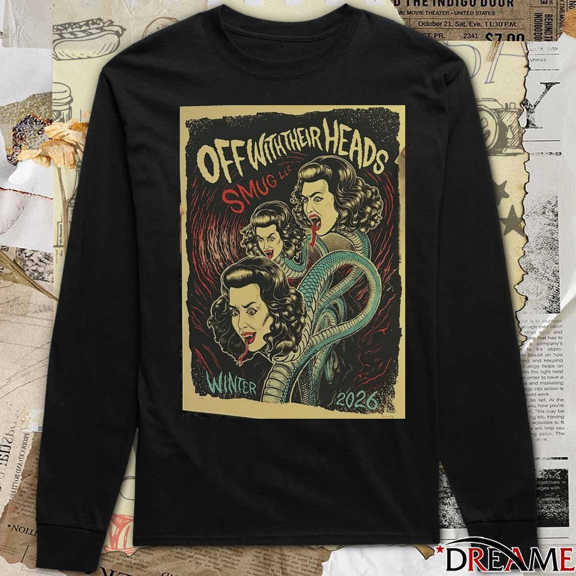 Off With Their Heads Winter 2026 SmugLLC Poster t-shirt