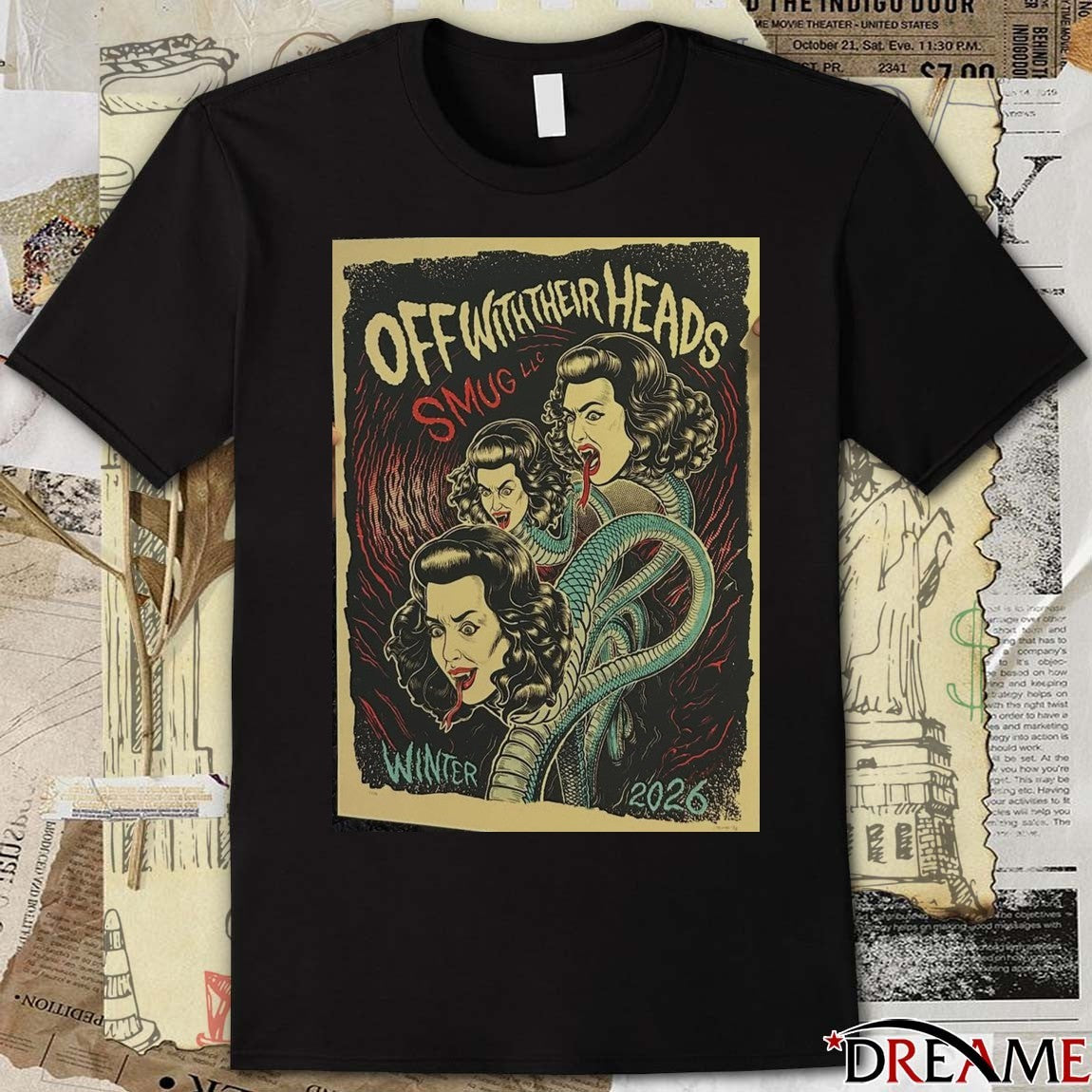 Off With Their Heads Winter 2026 SmugLLC Poster t-shirt