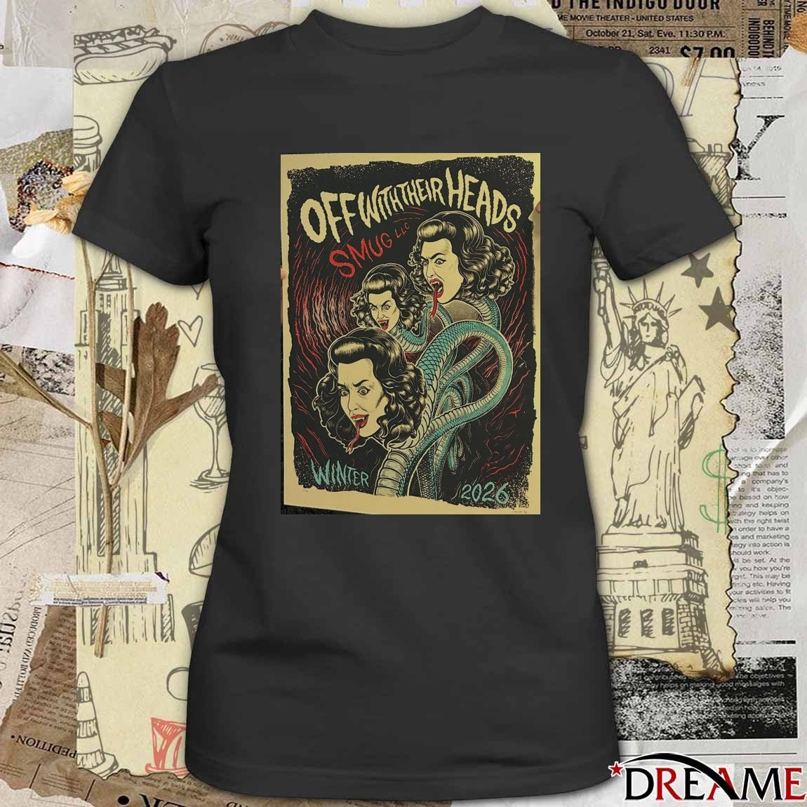 Off With Their Heads Winter 2026 SmugLLC Poster t-shirt