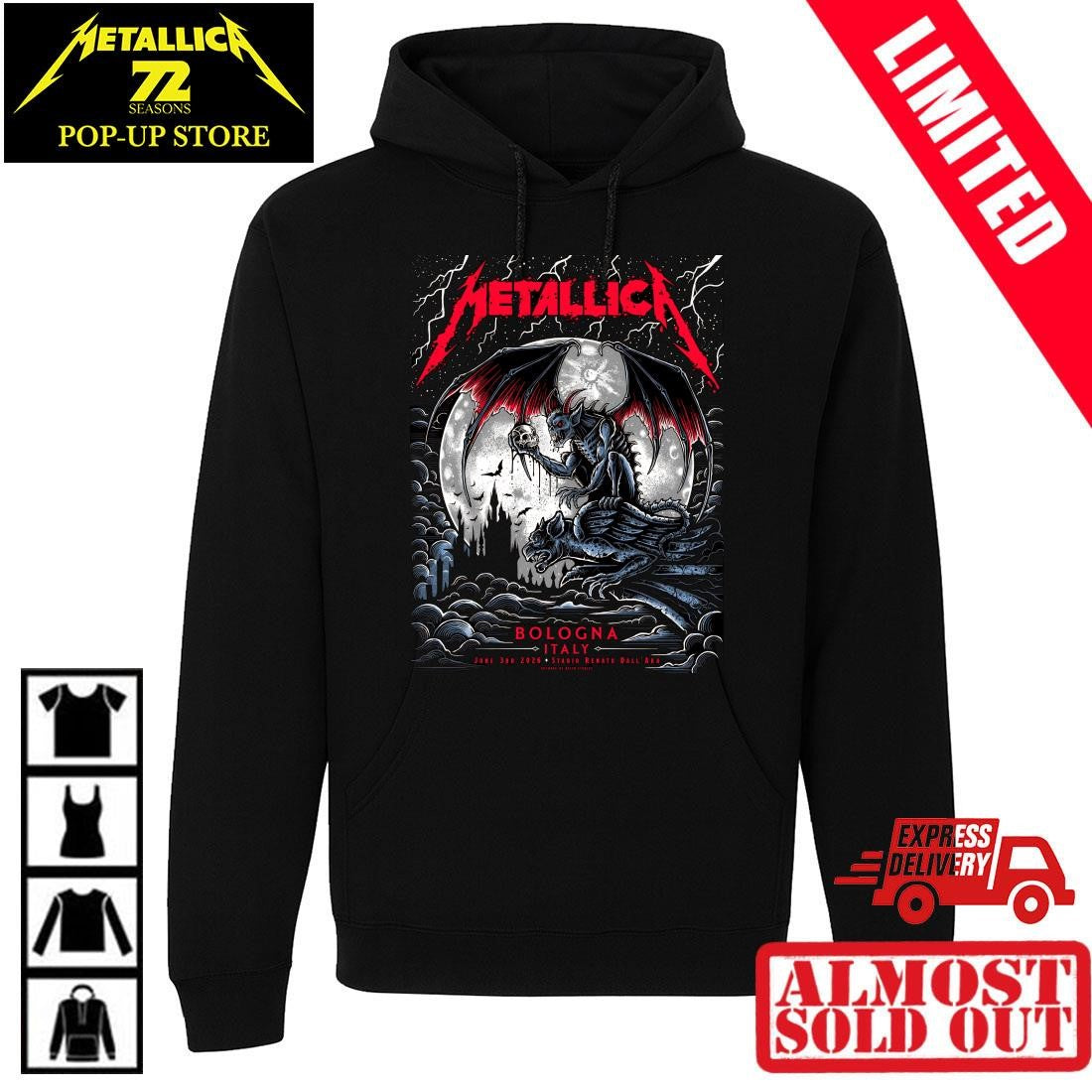 Official Metallica M72 Tour Bologna June 3rd 2026 T-Shirt