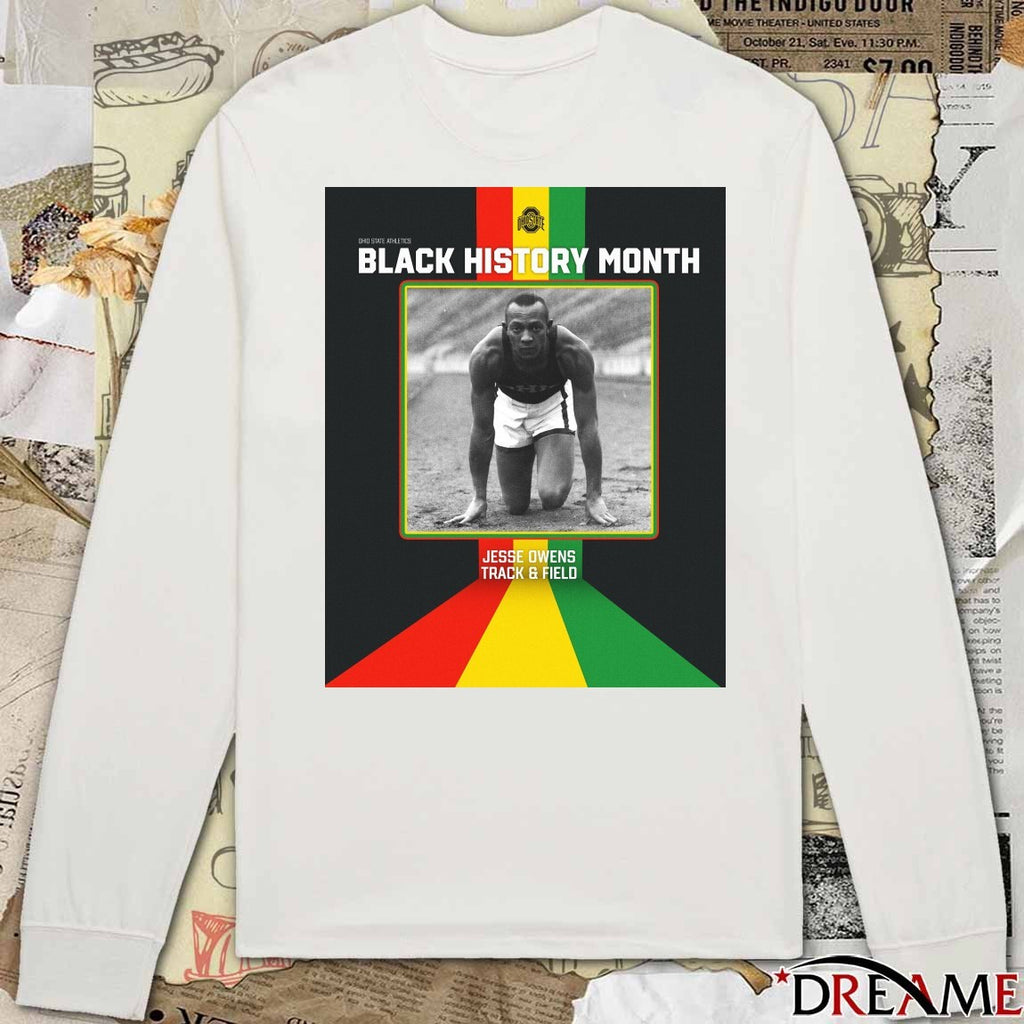 Ohio State Athletics Black History Month Jesse Owens Track And Field Poster t-shirt