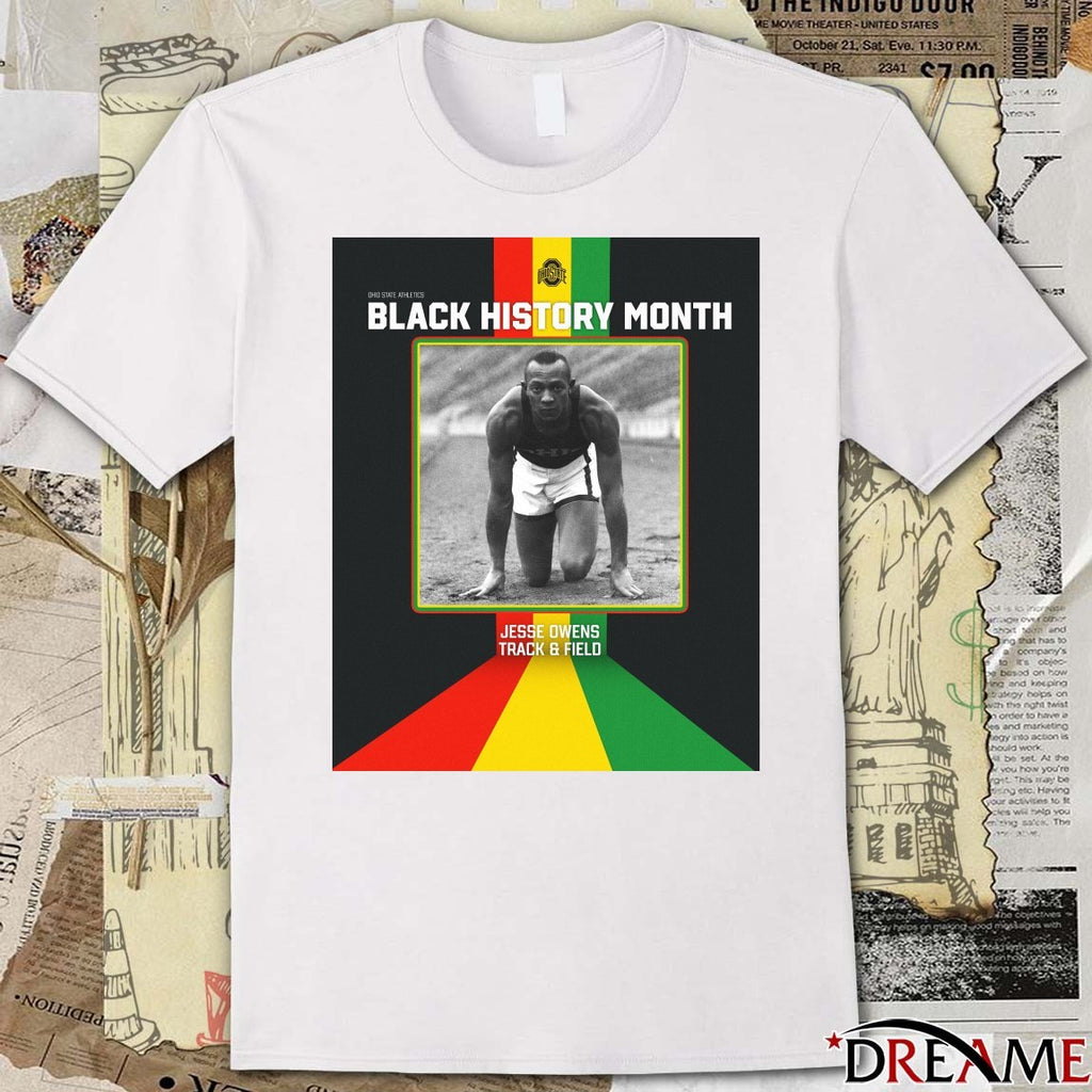 Ohio State Athletics Black History Month Jesse Owens Track And Field Poster t-shirt