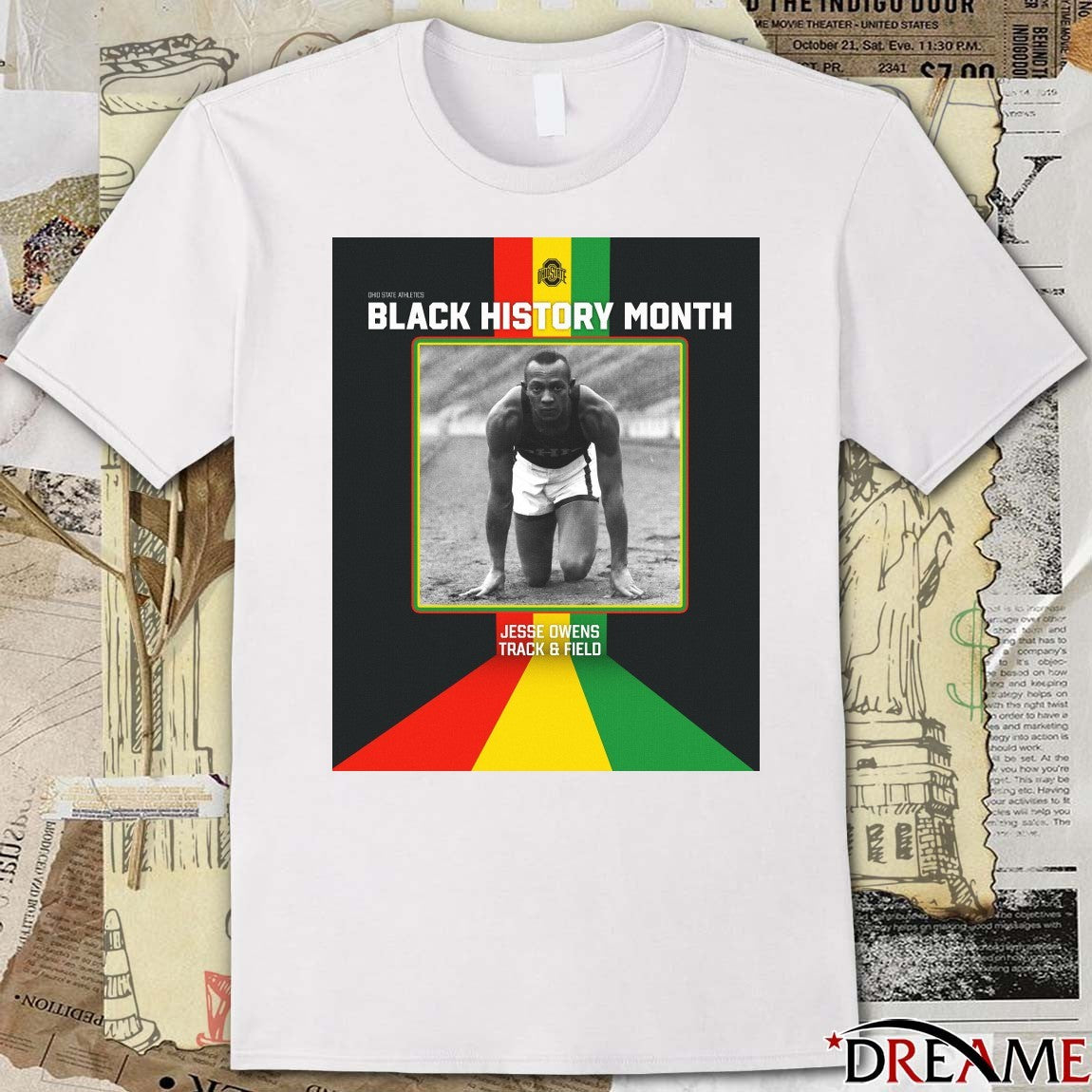 Ohio State Athletics Black History Month Jesse Owens Track And Field Poster t-shirt