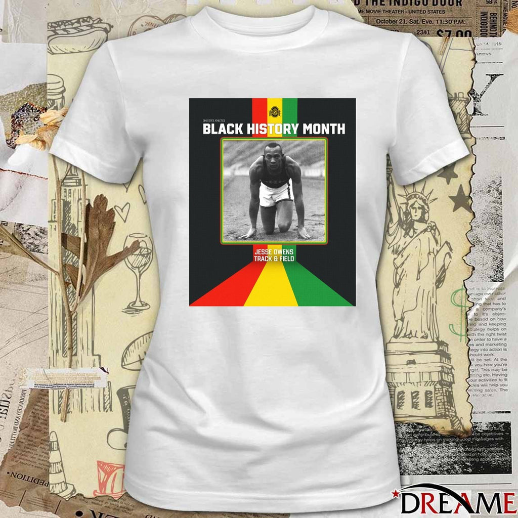 Ohio State Athletics Black History Month Jesse Owens Track And Field Poster t-shirt